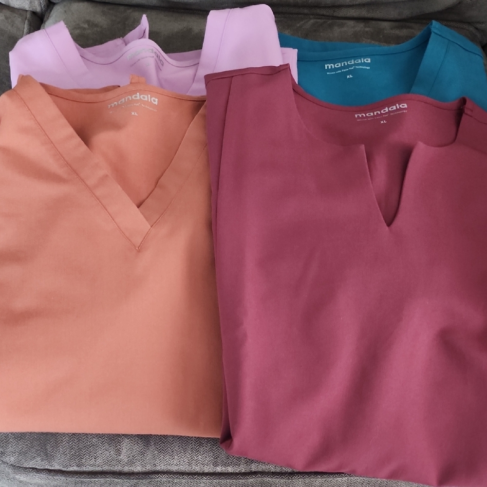 Mandala Scrub Tops in Assorted Colors